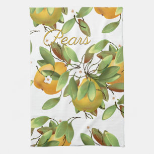Pears with Flowers Kitchen Towel