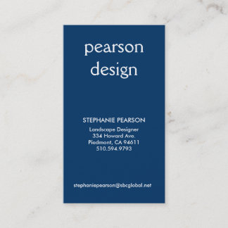 pearson design, Address 1, Address 2, Contact 1... Business Card
