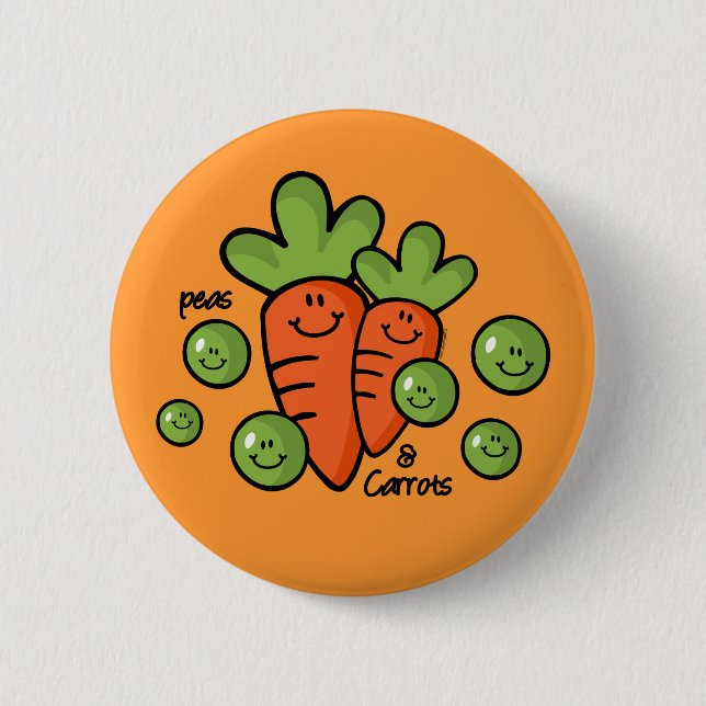 Peas And Carrots 2 Inch Round Button (Front)