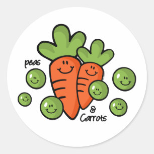 Peas And Carrots Classic Round Sticker