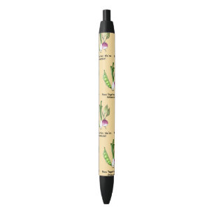 Peas and Veggie Best Friends Pun Black Ink Pen