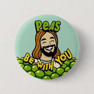 Peas be with you 2 inch round button
