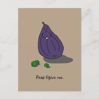 "Peas Figive Me" (Please Forgive Me) Postcard