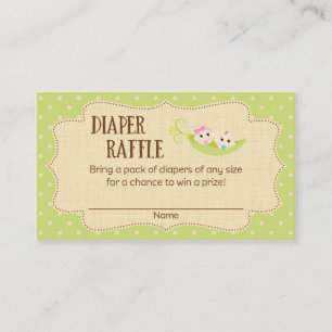 Peas In A Pod Baby Shower Diaper Raffle Tickets Enclosure Card