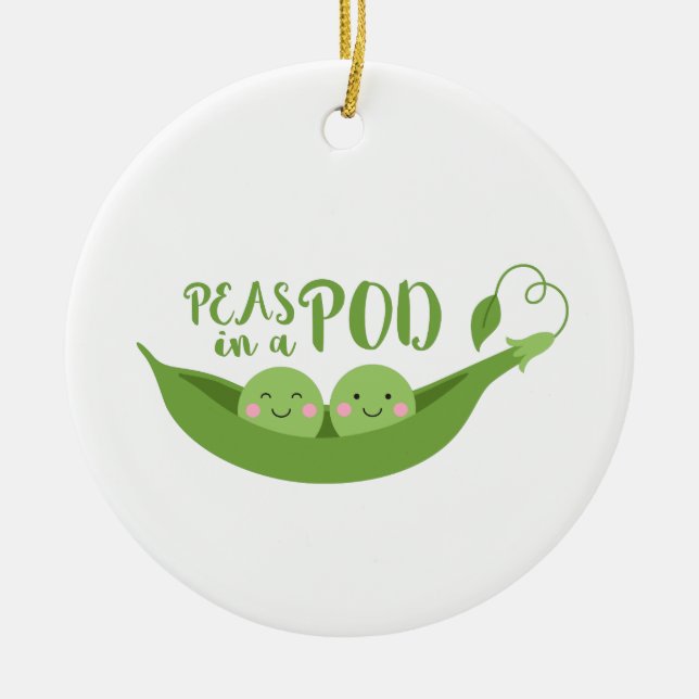 Peas In A Pod Ceramic Ornament (Front)