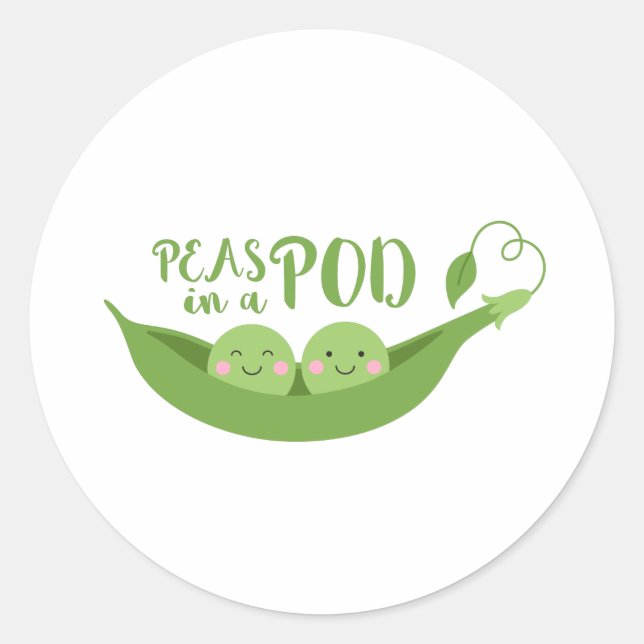 Peas In A Pod Classic Round Sticker (Front)