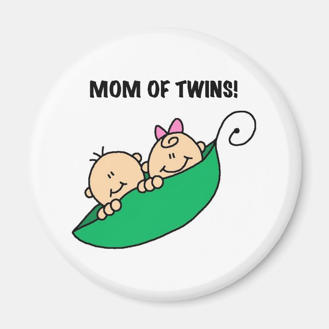 Peas in a Pod Mom of Twins Magnet (Front)