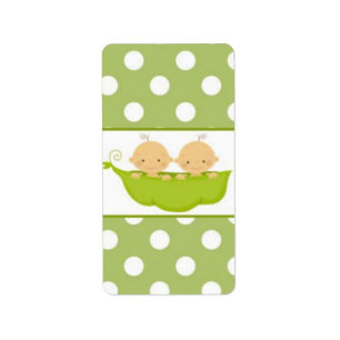 Peas In A Pod Twins Baby Shower Candy Wrapper Label