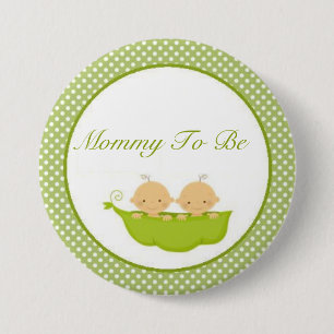Peas In A Pod Twins Baby Shower Mommy To Be Button