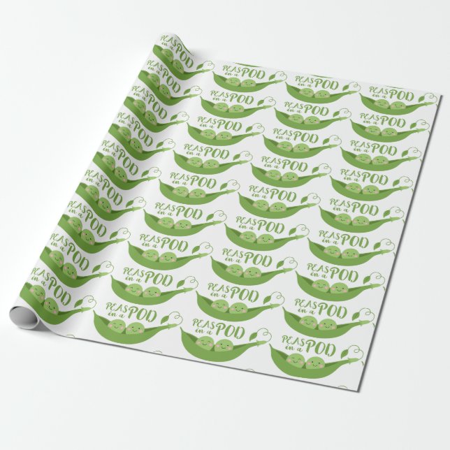 Peas In A Pod Wrapping Paper (Unrolled)