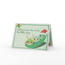 Peas, Loy & Joy Punny Carte de voeux