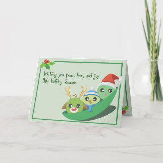 Peas, Loy & Joy Punny Carte de voeux
