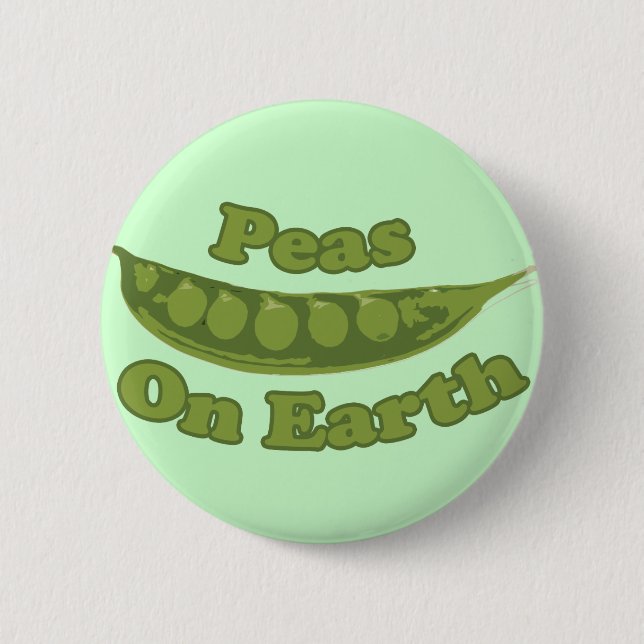 Peas on Earth 2 Inch Round Button (Front)