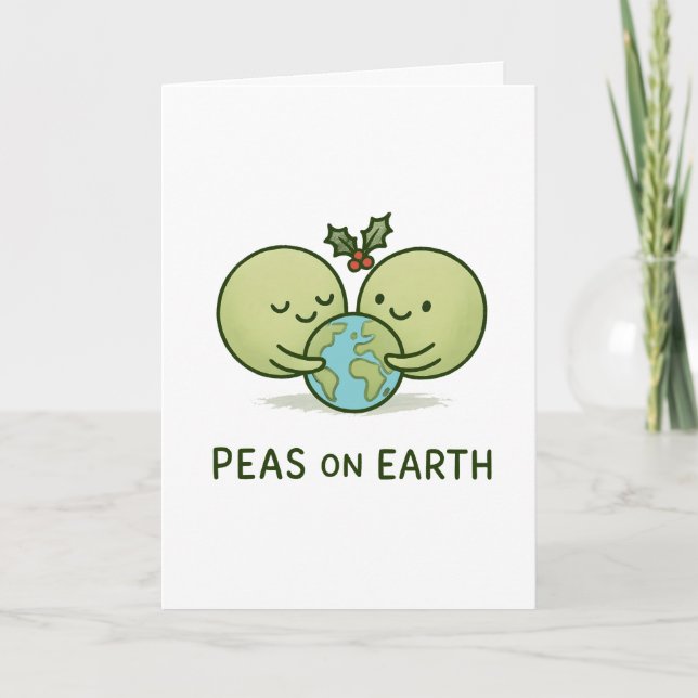 Peas on Earth - Funny Christmas Pun Card (Front)