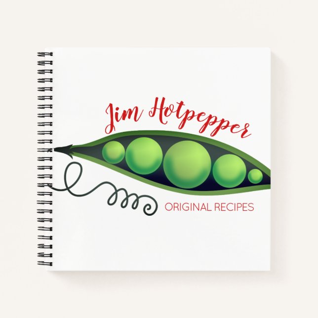 Peas peapod personal cookbook recipe notebook (Front)
