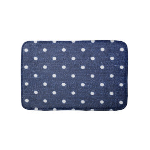 Peas stamp: denim fabric texture. bath mat