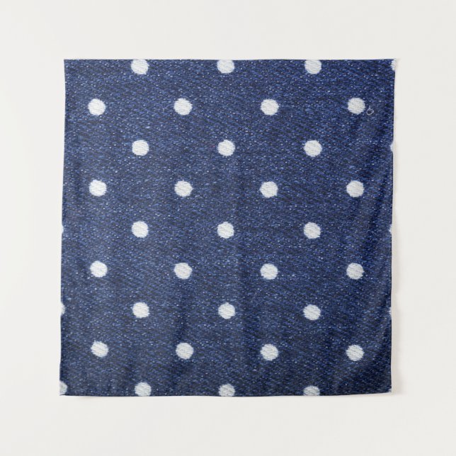 Peas stamp: denim fabric texture. tapestry (Front)