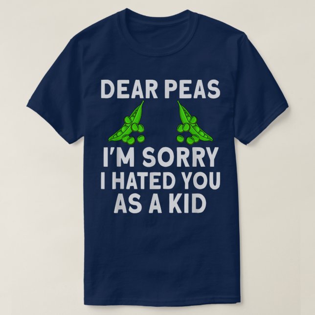 Peas Vegetable Veggies Vegetarian Funny Vegan  T-Shirt (Design Front)
