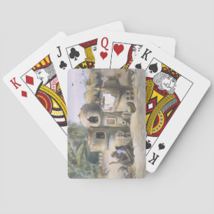 Peasant Dwellings in Upper Egypt, illustration fro Playing Cards