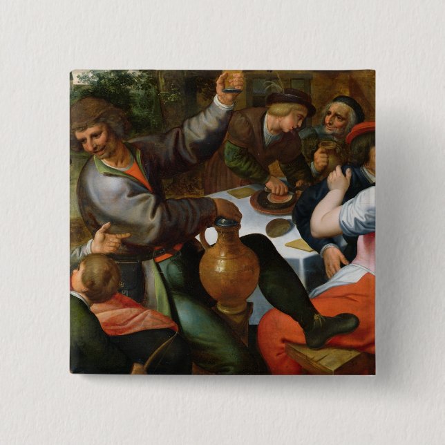 Peasant Feast, 1566 2 Inch Square Button (Front)