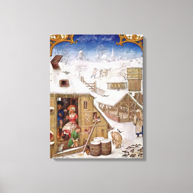 Peasant Life, from 'Breviarium Grimani' Canvas Print (Front)