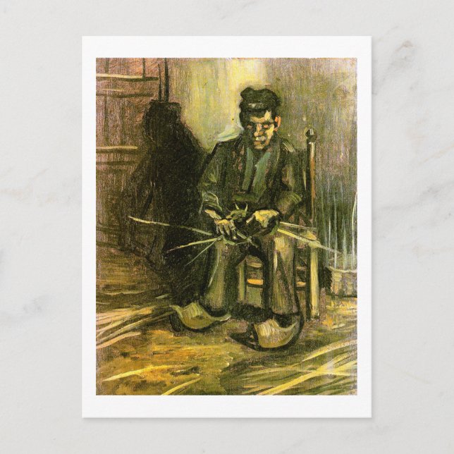Peasant Making a Basket, Vincent van Gogh Postcard (Front)