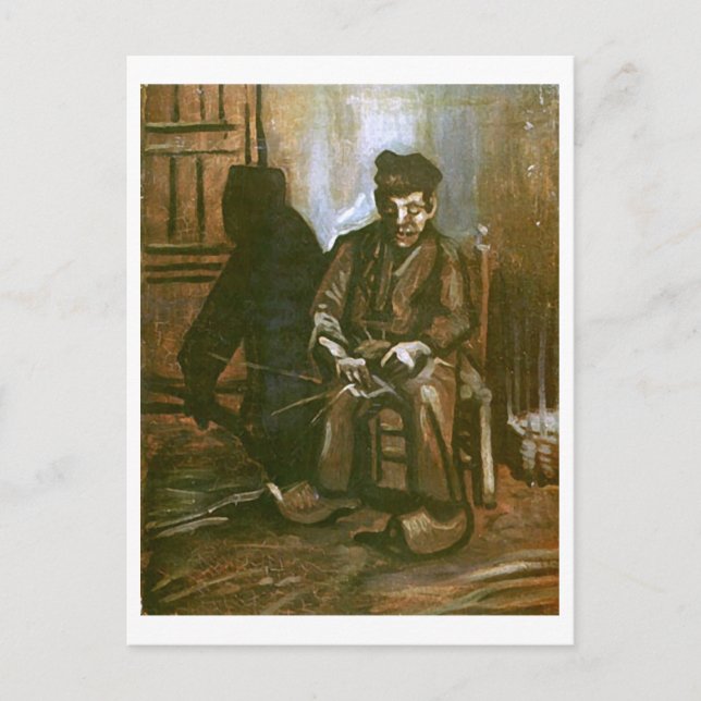 Peasant Making a Basket, Vincent van Gogh Postcard (Front)