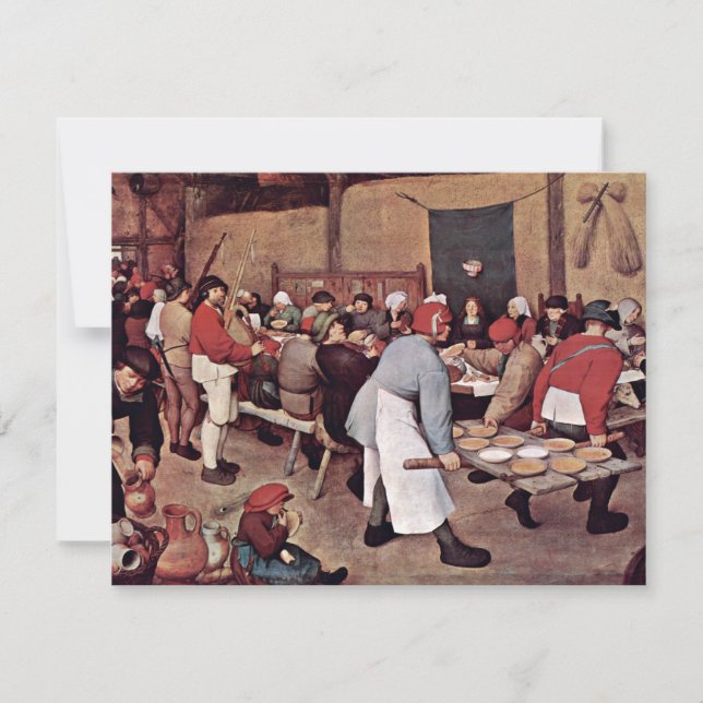 Peasant Wedding By Bruegel D. Ä. Pieter Invitation (Front)