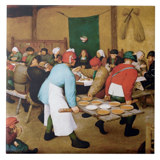 Peasant Wedding, Pieter Bruegel Tile (Front)