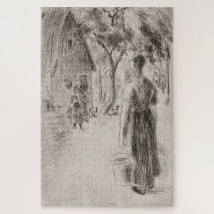 Peasant Woman Carrying Buckets – Camille Pissarro Jigsaw Puzzle