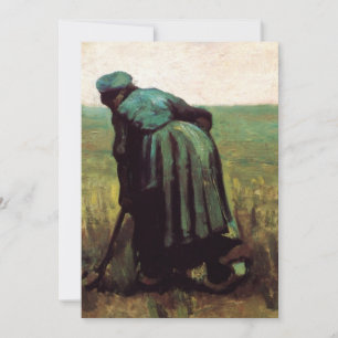 Peasant Woman Digging by Vincent van Gogh Invitation