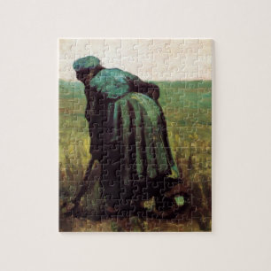 Peasant Woman Digging by Vincent van Gogh Jigsaw Puzzle