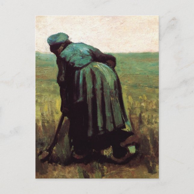 Peasant Woman Digging by Vincent van Gogh Postcard (Front)