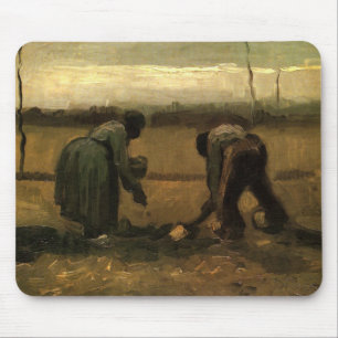Peasant Woman Planting Potato by Vincent van Gogh Mouse Pad