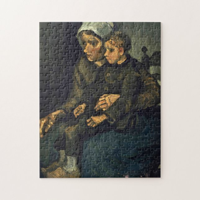 Peasant Woman with Child on her Lap, 1885 by Vince Jigsaw Puzzle (Vertical)
