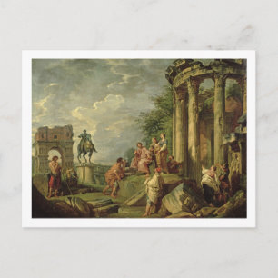 Peasants Amongst Roman Ruins, 1743 (oil on canvas) Postcard