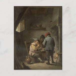 Peasants by an Inn Fire Postcard