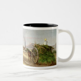 Peasants Collecting Sugar Cane Two-Tone Coffee Mug
