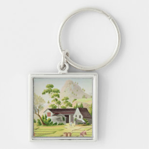 Peasants in the Paddy Fields Keychain
