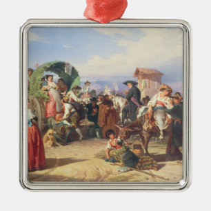 Peasants of the Campagna, 1860 (oil on canvas) Metal Ornament