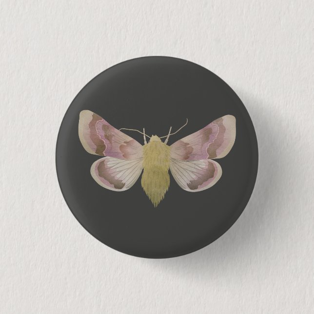 Pease blossom moth (periphanes delphinii) 1 inch round button (Front)