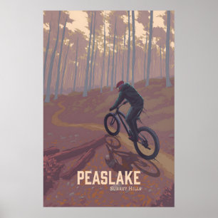 Peaslake Mountain Biking Travel Poster