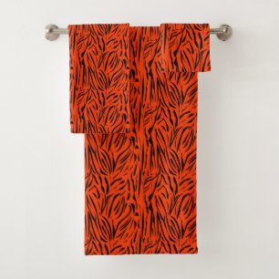 Peau animale Abstraite moderne Motif Orange Noir