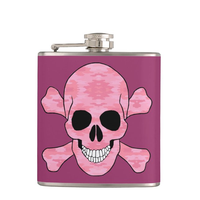 Peau De Camouflage Rose Et Flacon De Crossbones (Devant)
