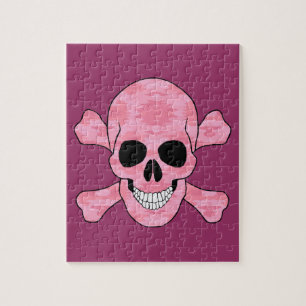 Peau De Camouflage Rose Et Puzzle Crossbones
