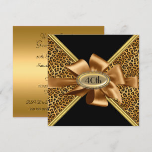 Peau léopard fête d'anniversaire Invitation