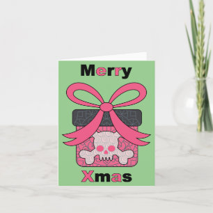 Peau rose Joyeux Noël Présent Carte de vacances pl