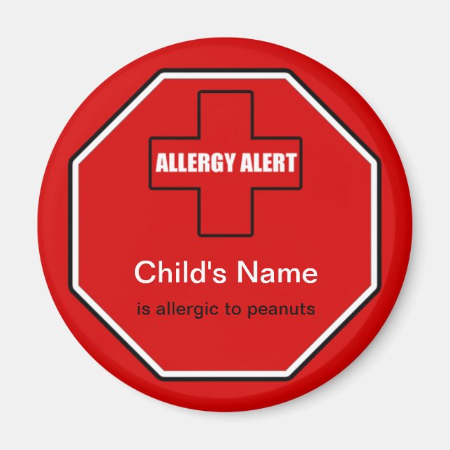 Peauts Allergy Medical Allergic Alert Magnet (Front)