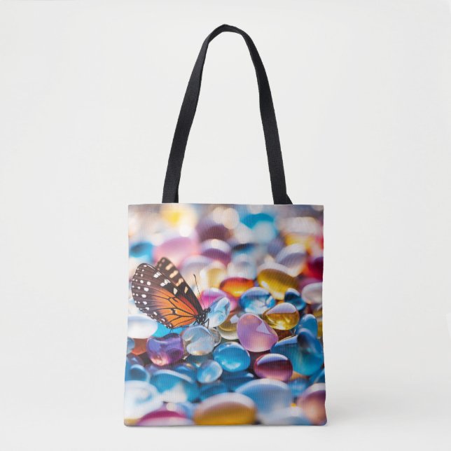 Pebble Butterfly Tranquil Peaceful  Tote Bag (Front)