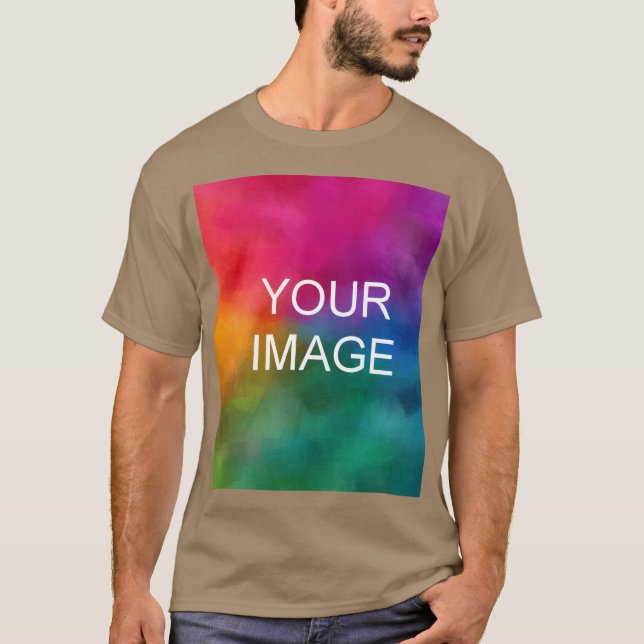 Pebble Colour Template Custom Add Photo Image T-Shirt (Front)